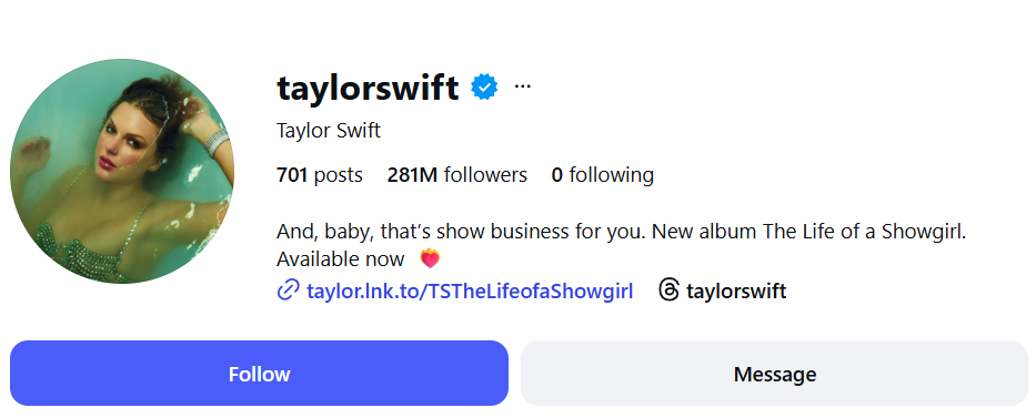 Taylor Swift (@taylorswift)