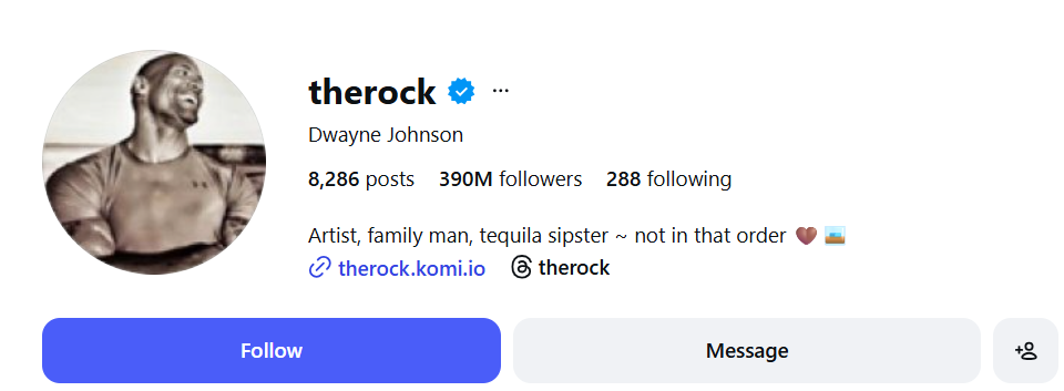 Dwayne "The Rock" Johnson (@therock)